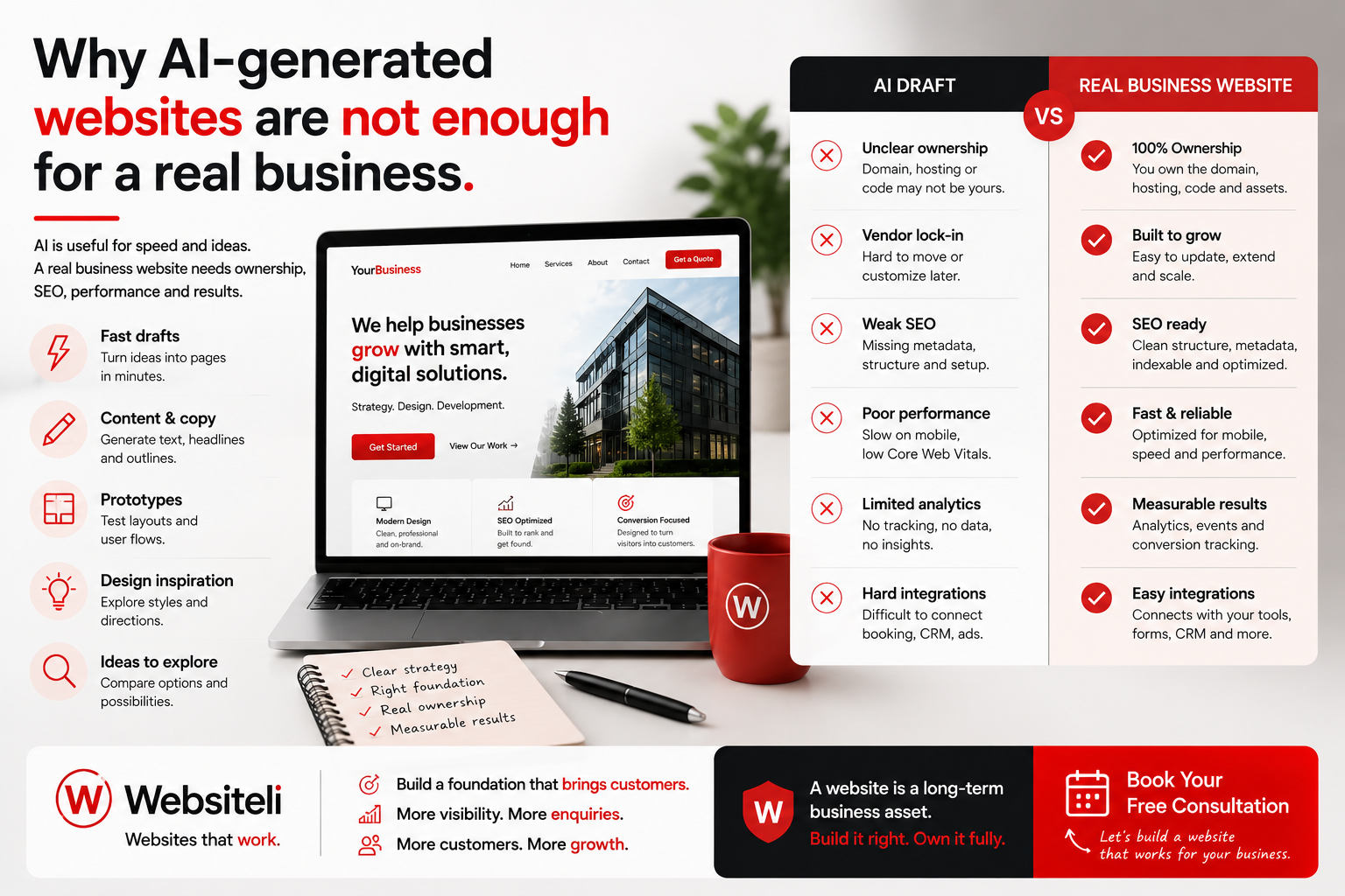 Why AI-generated websites are not enough for a real business